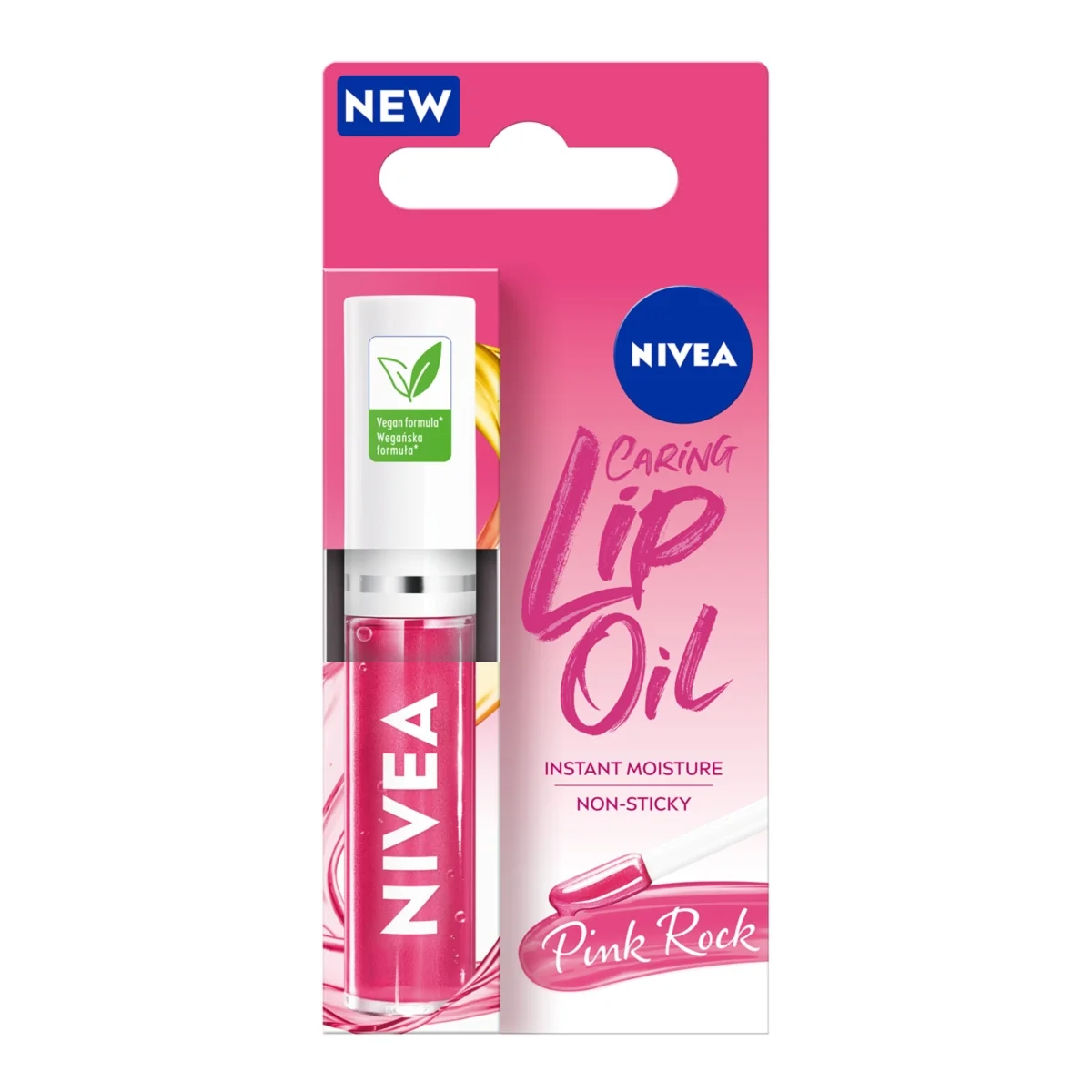 Nivea Caring Lip Oil pielęgnujący olejek do ust Pink Rock, 5,5 ml