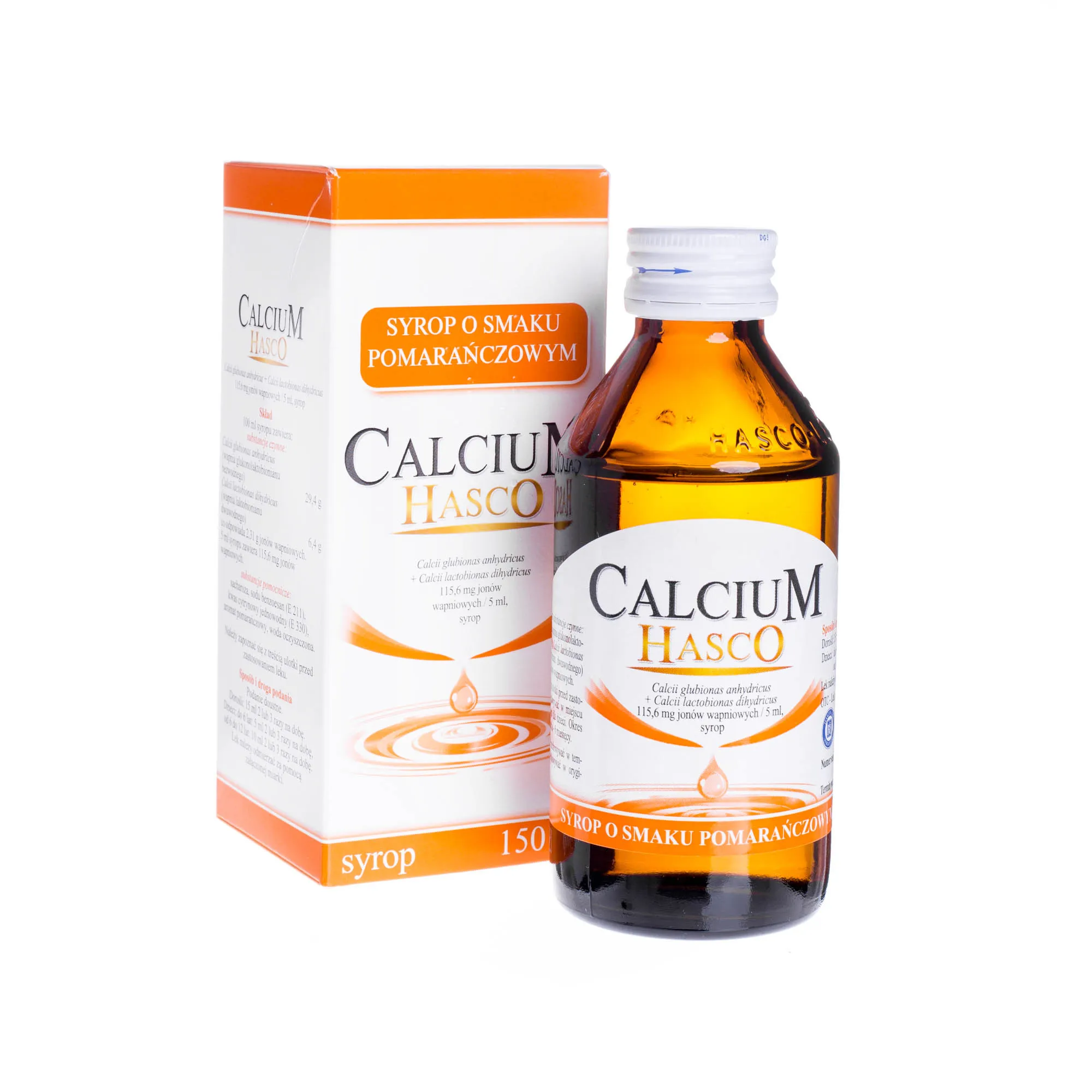 Calcium Hasco syrop o smaku pomarańczowym, 150 ml 