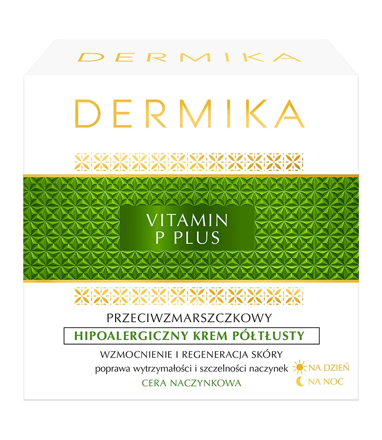Dermika Vitamin P Plus hipoalergiczny krem półtłusty na dzień i na noc, 50 ml