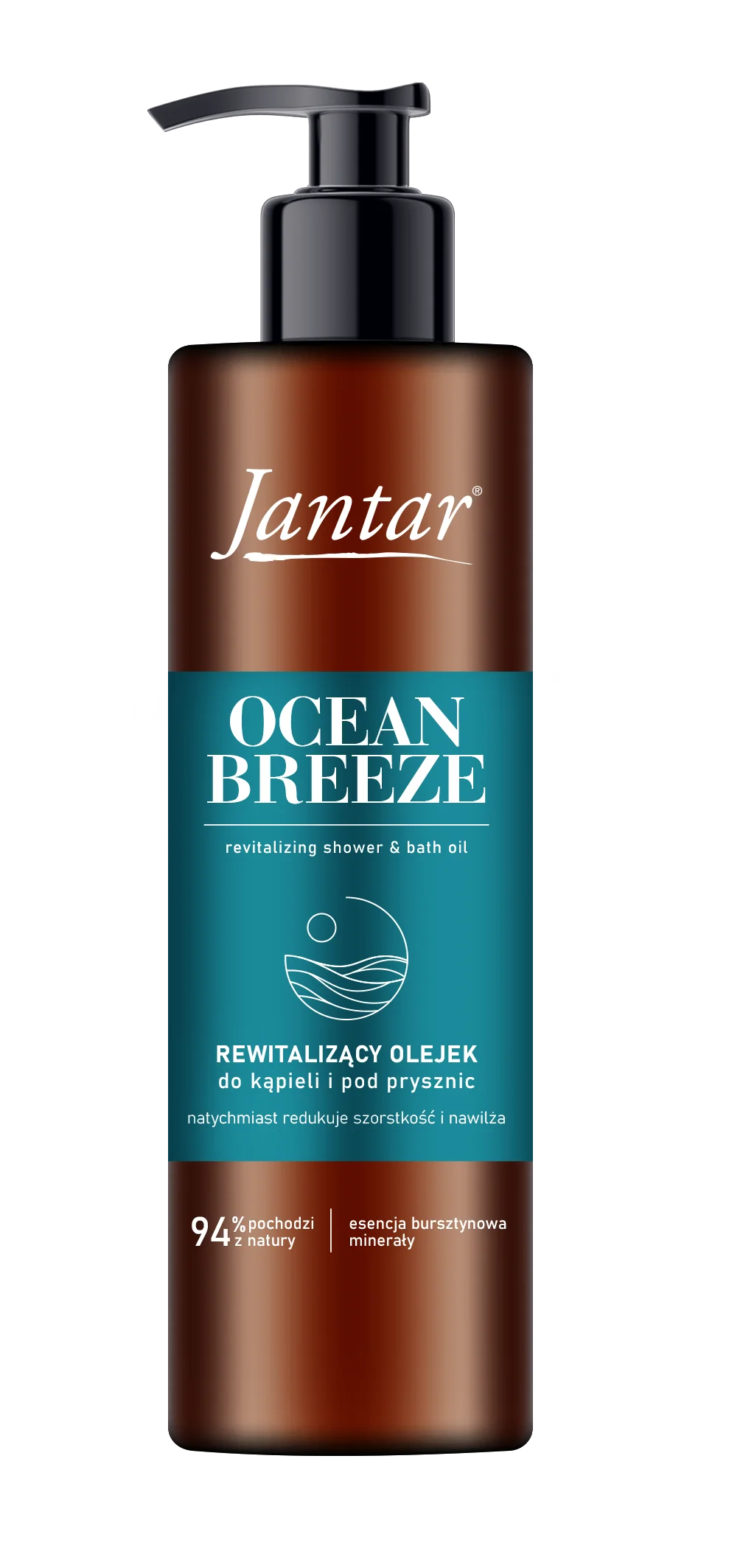 Jantar Ocean Breeze rewitalizujący olejek pod prysznic i do kąpieli z esencją bursztynową i minerałami, 400 ml