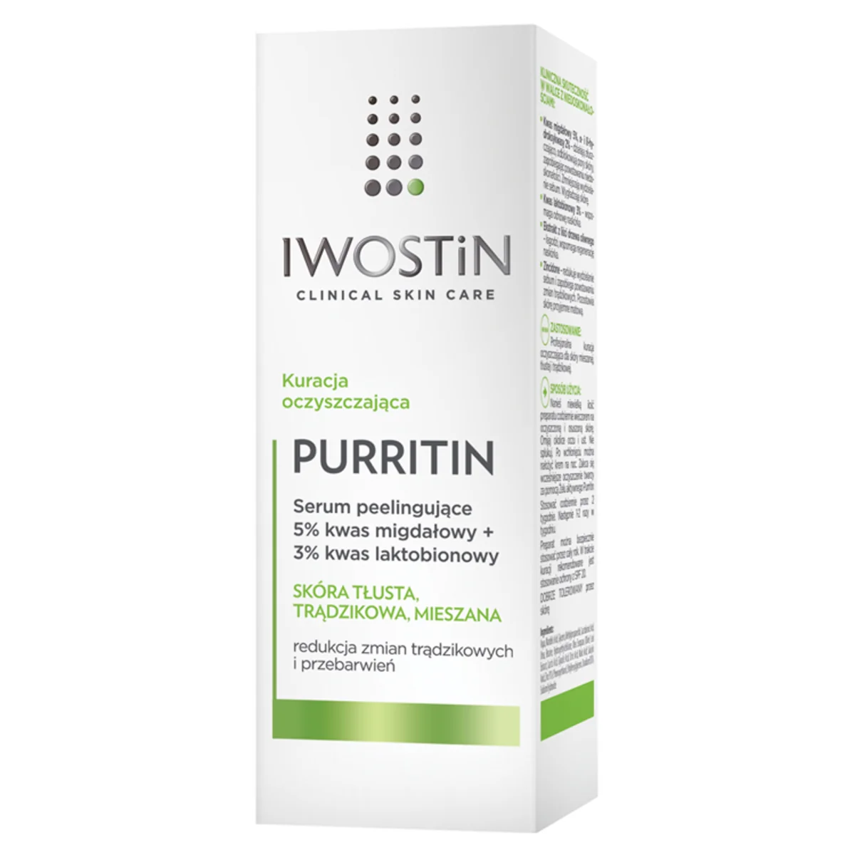 Iwostin Purritin serum peelingujące z 5% kwasem migdałowym, 30 ml 