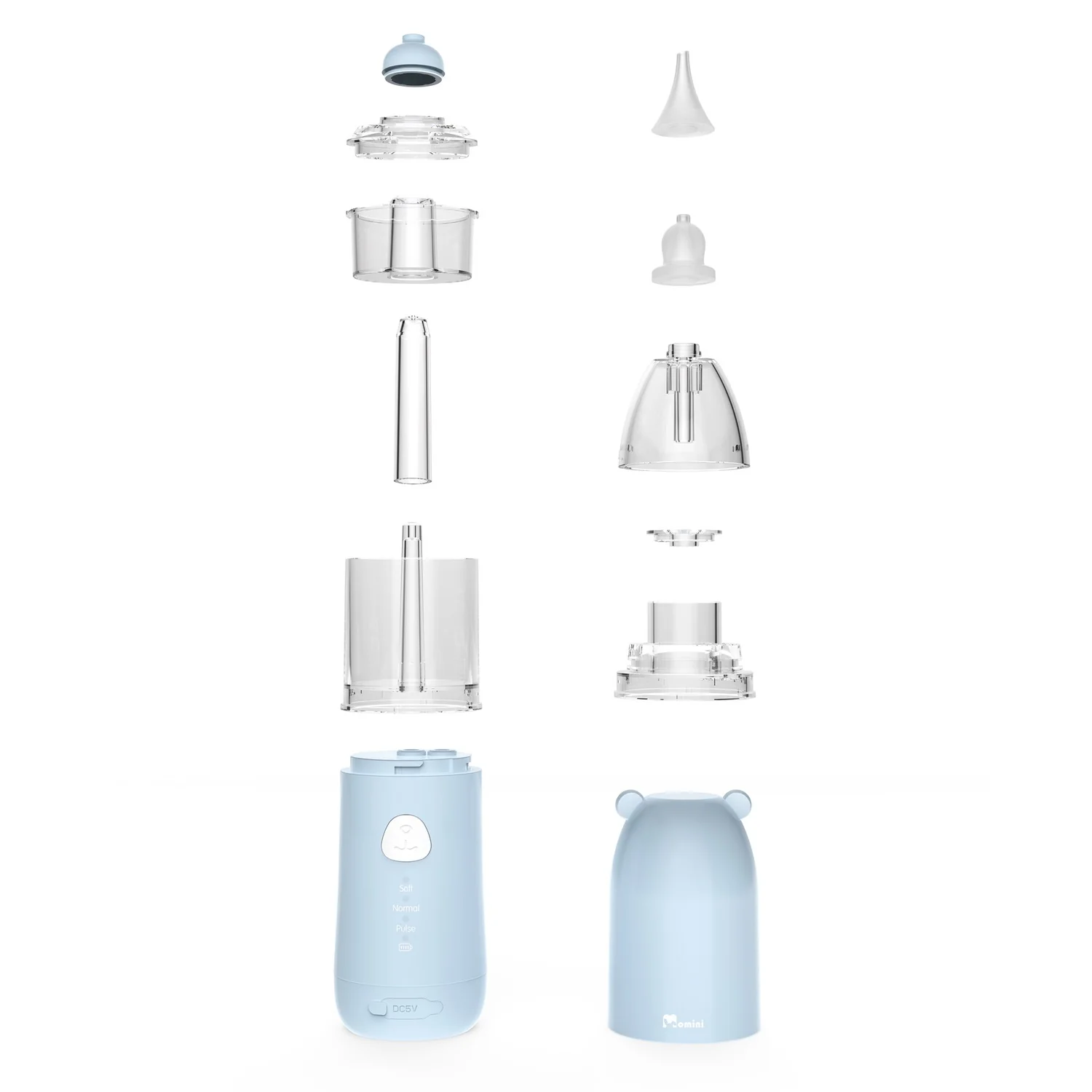Momini NanoFlush 2w1 automatyczny irygator i aspirator, 12 elementów