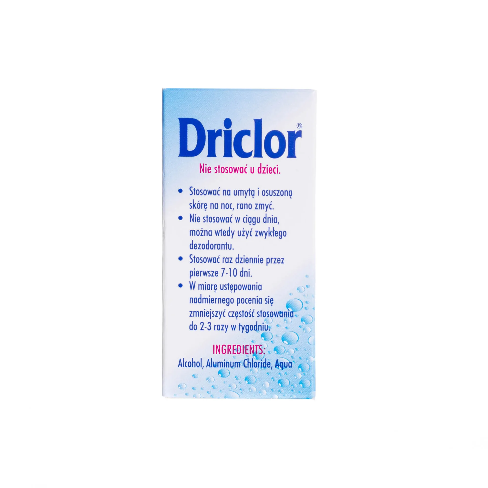 Driclor - roztwór na nadmierne pocenie się dłoni i stóp oraz pod pachy, 20 ml