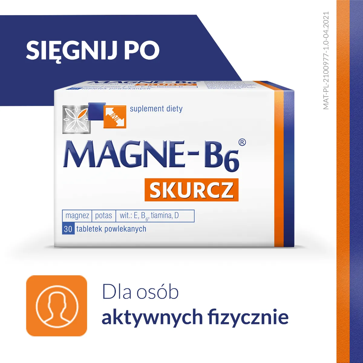 Magne-B6 Skurcz - 30 tabletek stosowanych w celu uzupełnienia diety o składniki preparatu 