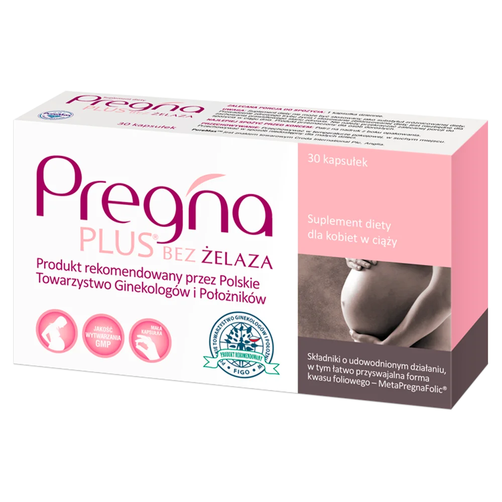 Pregna Plus bez żelaza 30 kapsułek