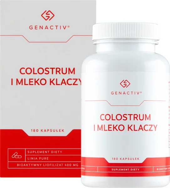 Genactiv Colostrum i Mleko Klaczy suplement diety, 180 kapsułek