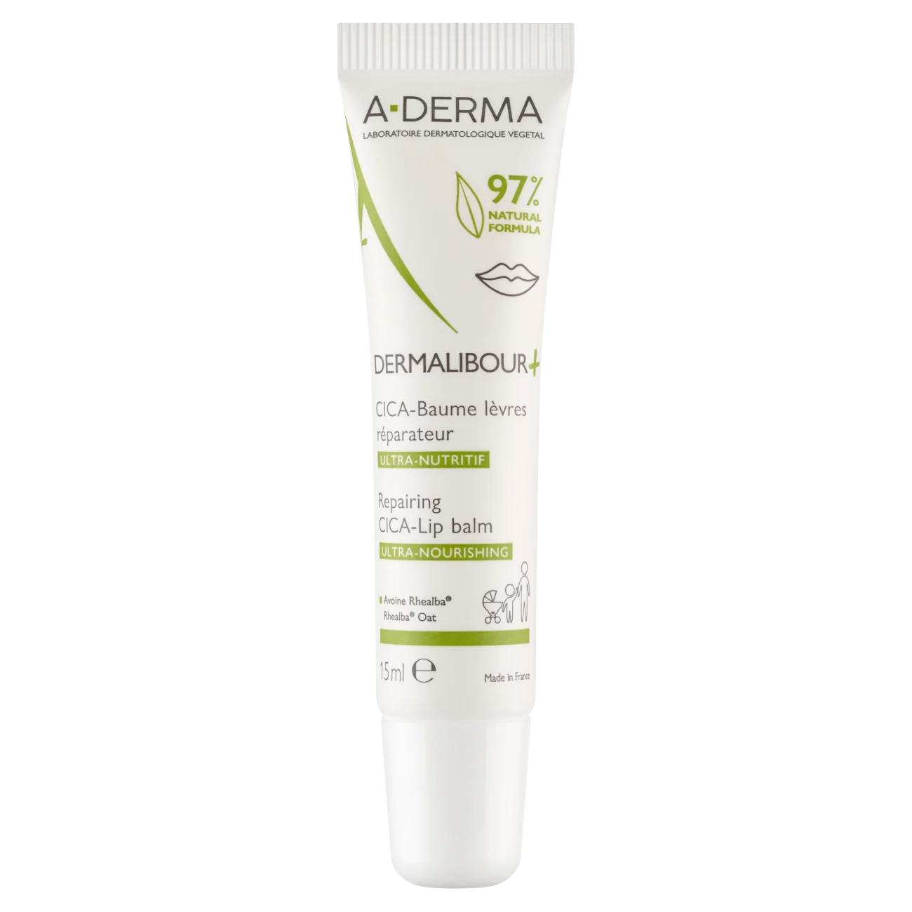 A-Derma Dermalibour+ CICA balsam do ust regenerujący, 15 ml