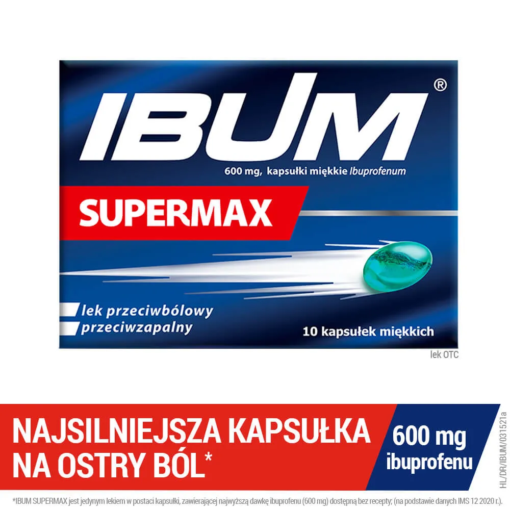 Ibum Supermax, 600 mg, 10 kapsułek 
