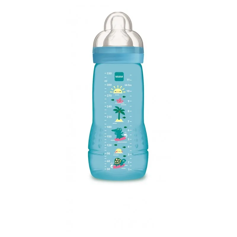 MAM, butelka Baby Bottle Pattern, ze smoczkiem o szybkim przepływie, powyżej 4 miesiąca, 330 ml