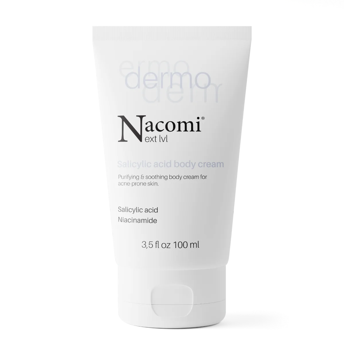 Nacomi Next Level Dermo oczyszczająco-łagodzący krem do ciała z kwasem salicylowym i niacynamidem, 100 ml