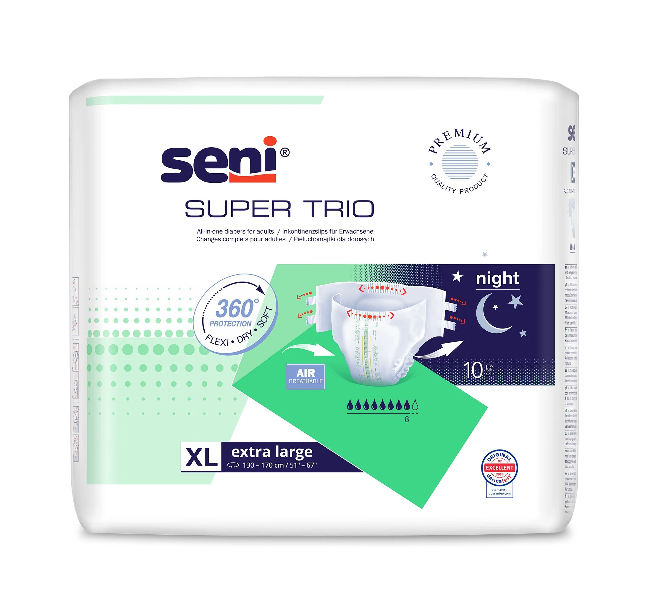 Seni Super Trio pieluchomajtki XL, 10 szt.