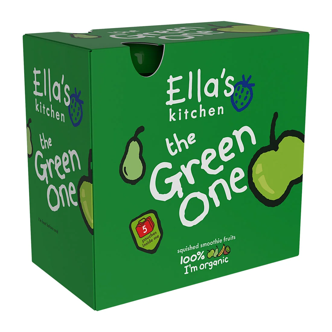 Ella's Kitchen BIO Green One kiwi z jabłkiem i bananem, 5 x 90 g