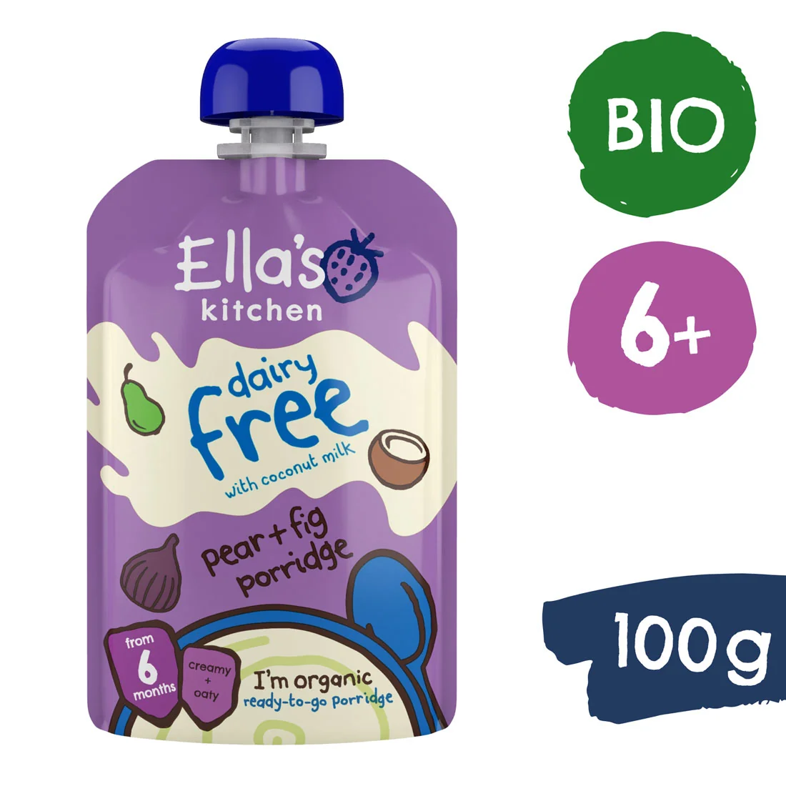 Ella's Kitchen BIO bezmleczna kaszka z gruszką i figami, 100 g