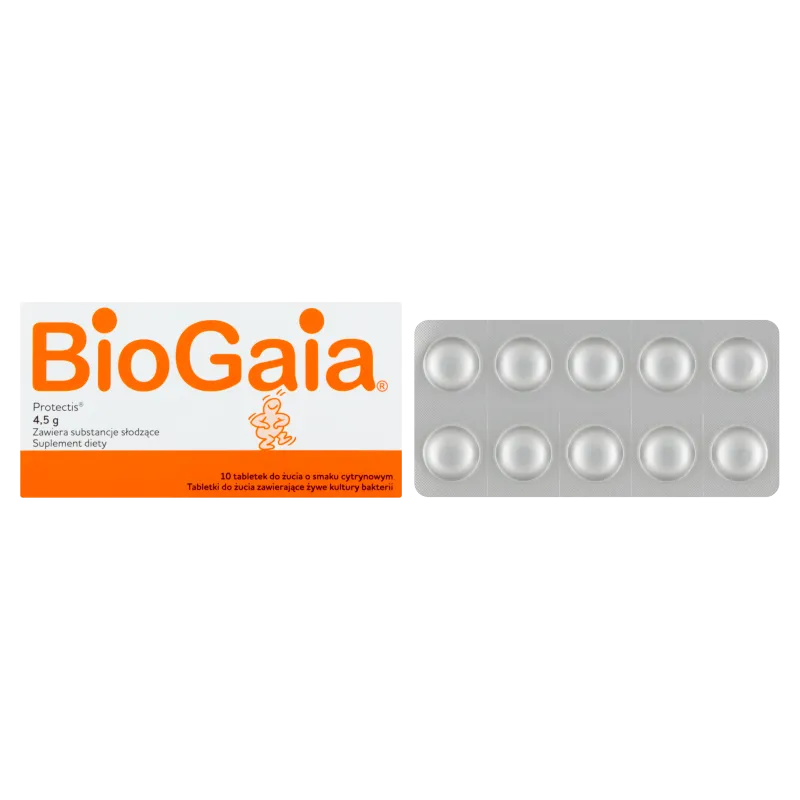 BioGaia ProTectis - suplement diety w postaci probiotycznych tabletek do żucia, 10 szt. 
