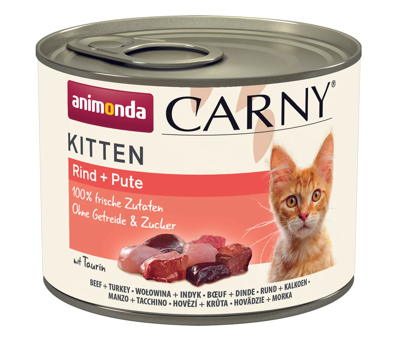 Animonda Carny Cat Kitten mokra karma dla kociąt z wołowiną i indykiem, 200 g