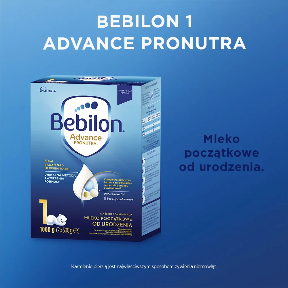 Bebilon 1 Advance Pronutra mleko początkowe od urodzenia, 1000 g