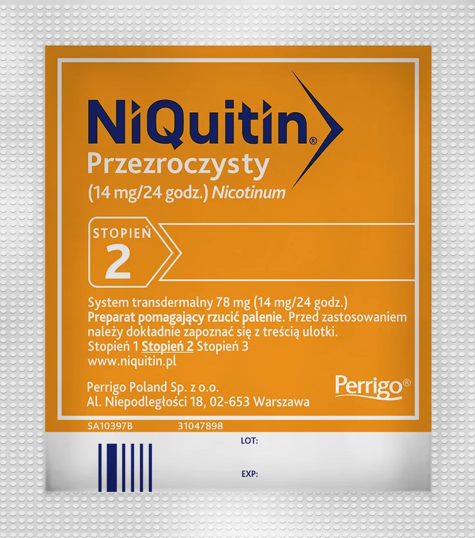 NiQuitin przezroczysty, 14 mg/ 24 godz, 7 plastrów 