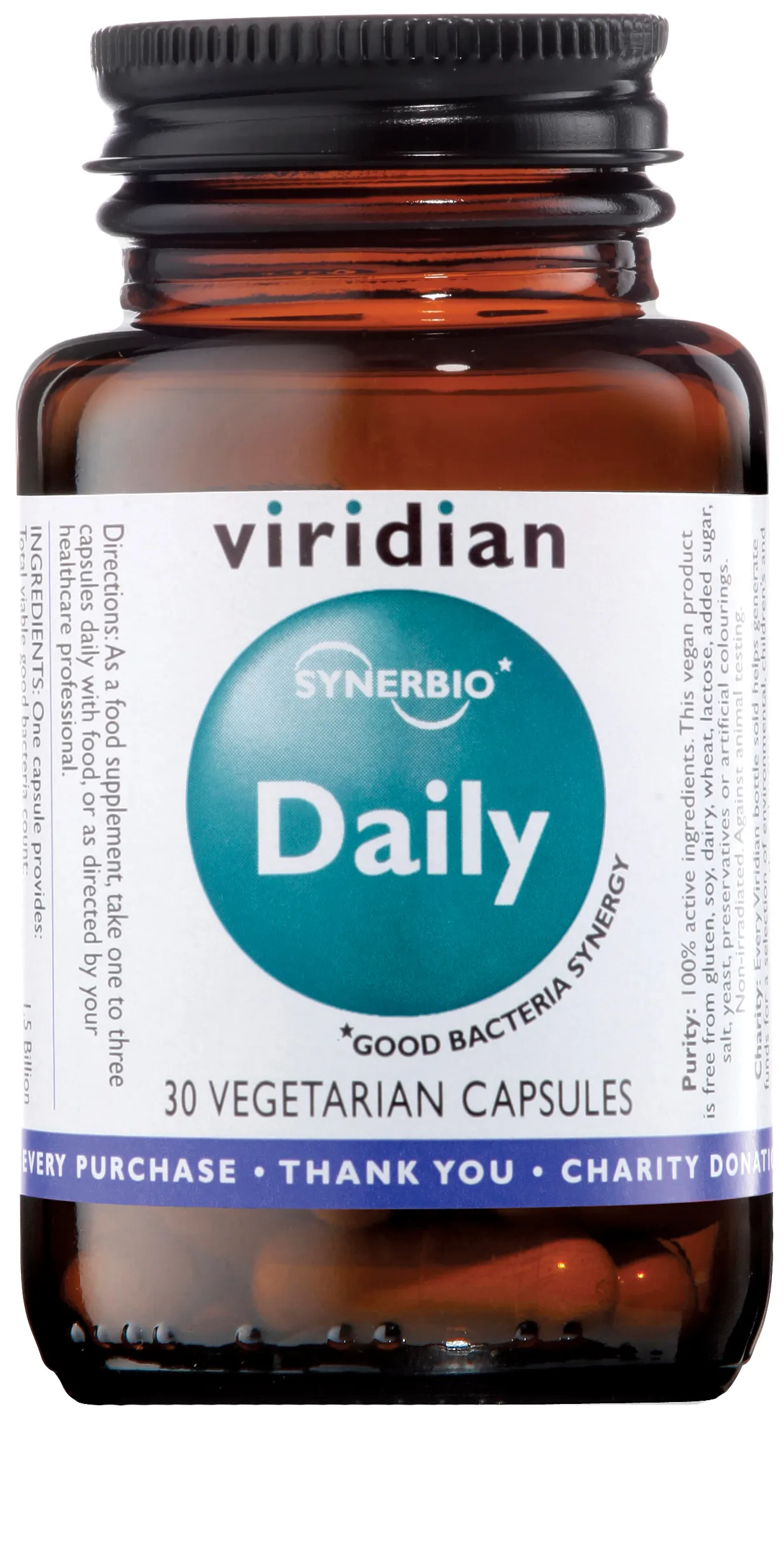 Viridian Daily Synbiotic, suplement diety, 30 kapsułek