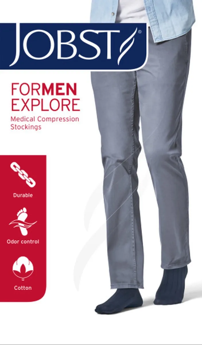 Jobst For Men Explore, podkolanówki CCL1, kolor czarny, rozmiar IV, zamknięte palce, 1 para