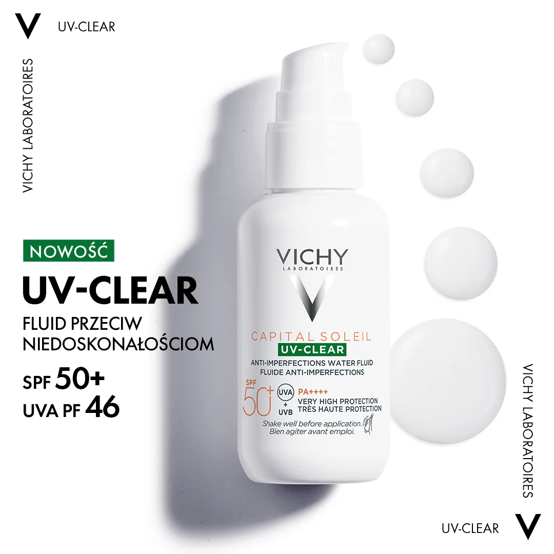 Vichy Capital Soleil UV-Clear fluid przeciw niedoskonałościom SPF 50+, 40 ml