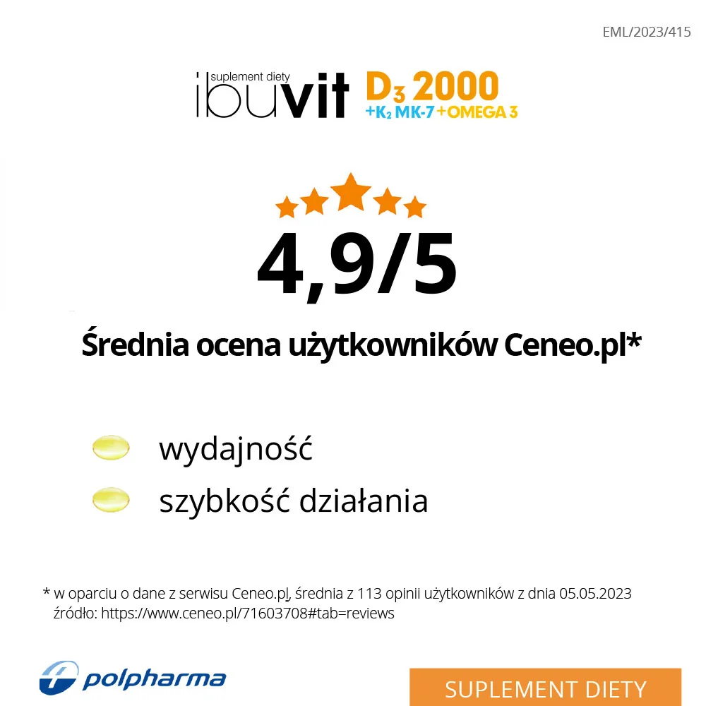 Ibuvit D3 2000 + K2 MK-7 Omega 3 30 kapsułek