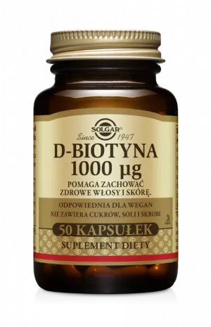 Solgar D-biotyna 1000 mcg, suplement diety, 50 kapsułek