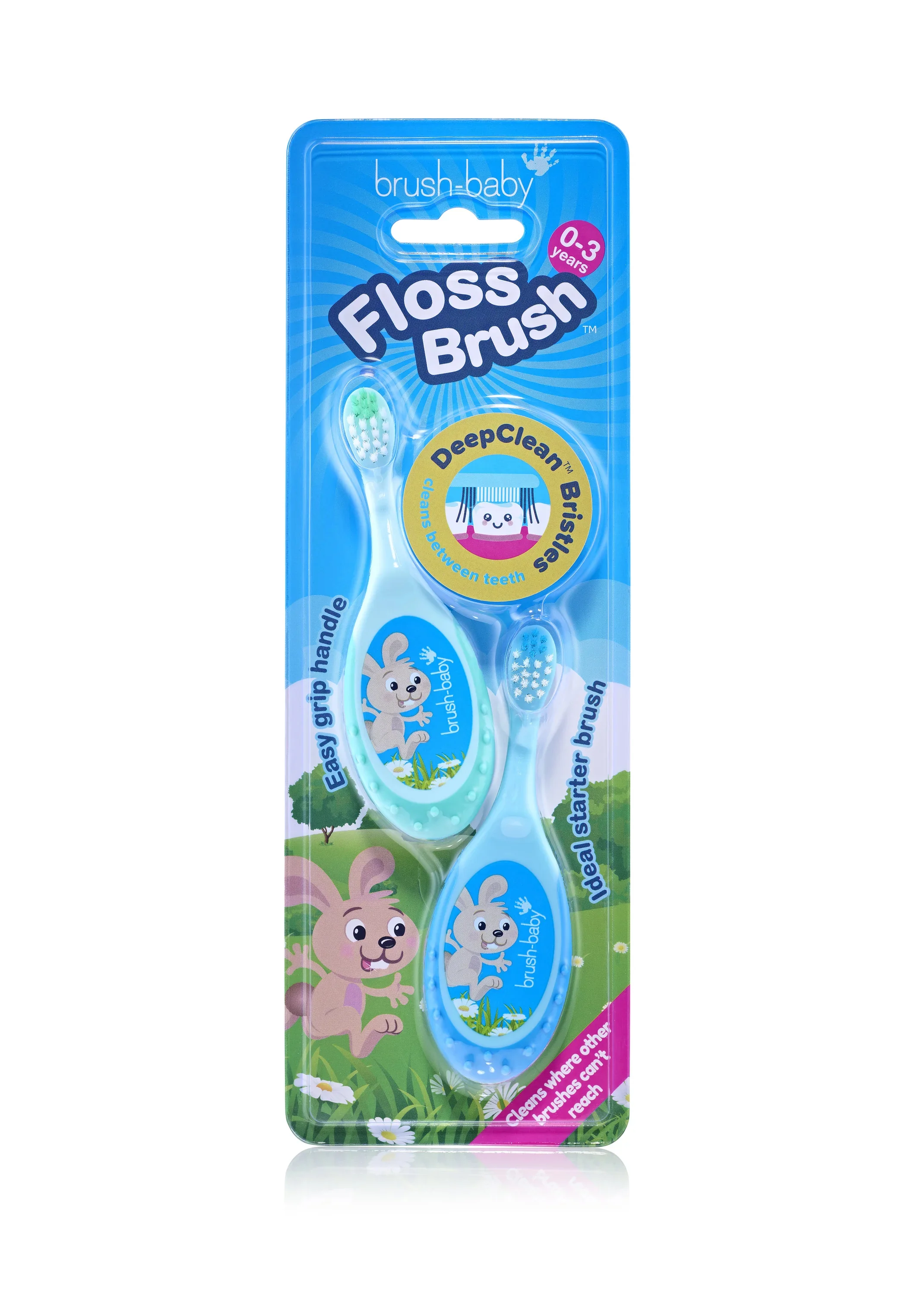 Brush-Baby FlossBrush szczoteczka do zębów dla dzieci 0-3 lat, 2 sztuki