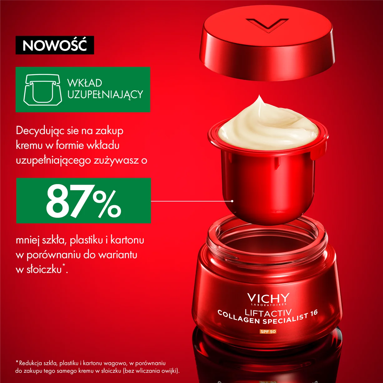 Vichy Liftactiv Collagen 16 SPF 50 krem, wkład uzupełniający, 50 ml