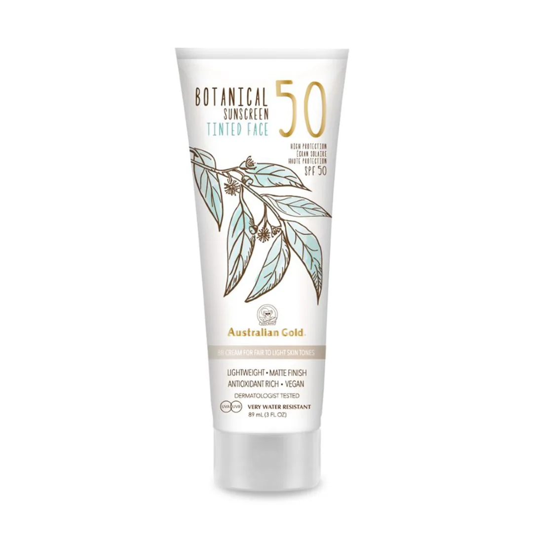 Australian Gold Botanical Tinted Face krem BB z filtrem mineralnym do twarzy SPF 50, fair light, 89 ml