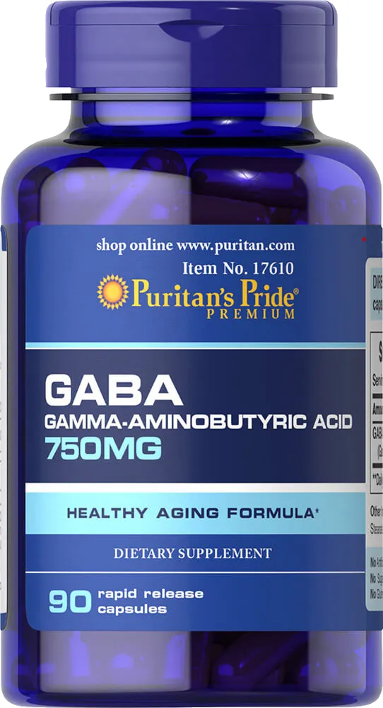 GABA, suplement diety,  750 mg, 90 kapsułek