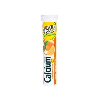 Calcium + wit. C, 20 tabletek musujących, smak pomarańczowy 