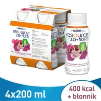 Resource 2.0+Fibre, preparat odżywczy w płynie, smak owoców leśnych, 4x200 ml