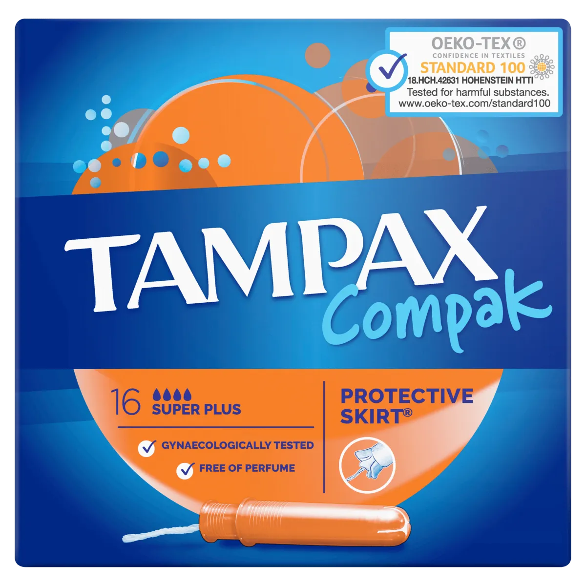 Tampax Compak Super Plus, tampony z aplikatorem, 16 sztuk