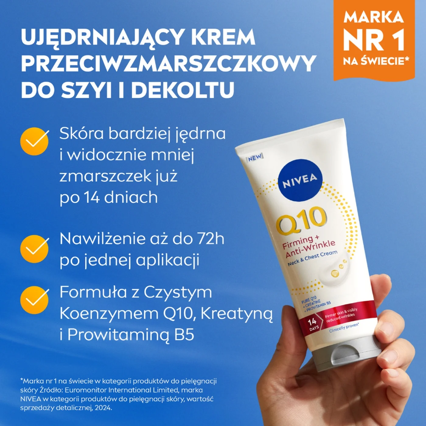 Nivea Q10 Ujędrniający krem przeciwzmarszczkowy do szyi i dekoltu, 200 ml