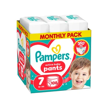 Pampers Active Baby Pants 7 pieluchomajtki, rozmiar 7, 15+ kg, 108 sztuk