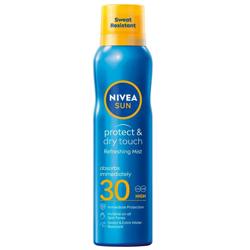Nivea Sun Protect & Dry Touch odświeżająca mgiełka do opalania SPF 30, 200 ml