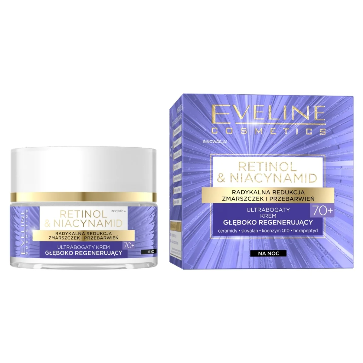 Eveline Cosmetics RETINOL&NIACYNAMID ultrabogaty krem głęboko regenerujący 70+, 50 ml