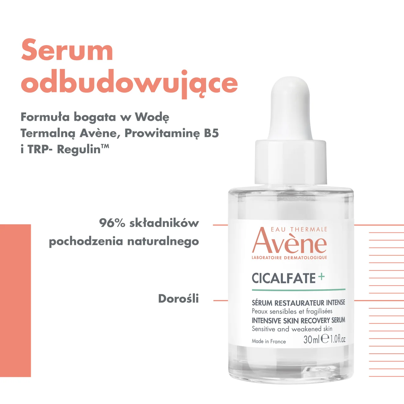 Avène Cicalfate+ serum do twarzy intensywnie odbudowujące, 30 ml