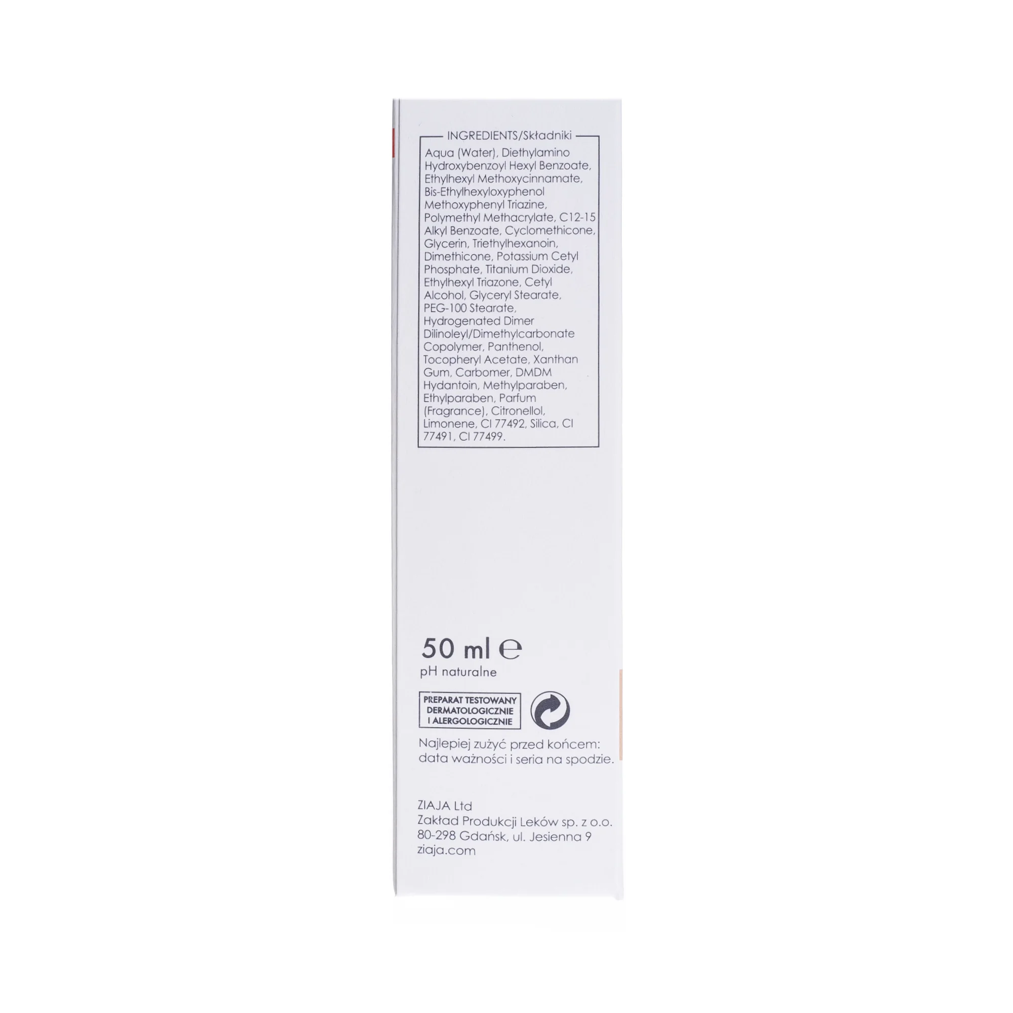 Ziaja Med Kuracja Ochronna tonujący krem do skóry normalnej, naczynkowej, odcień naturalny SPF 50+, 50 ml
