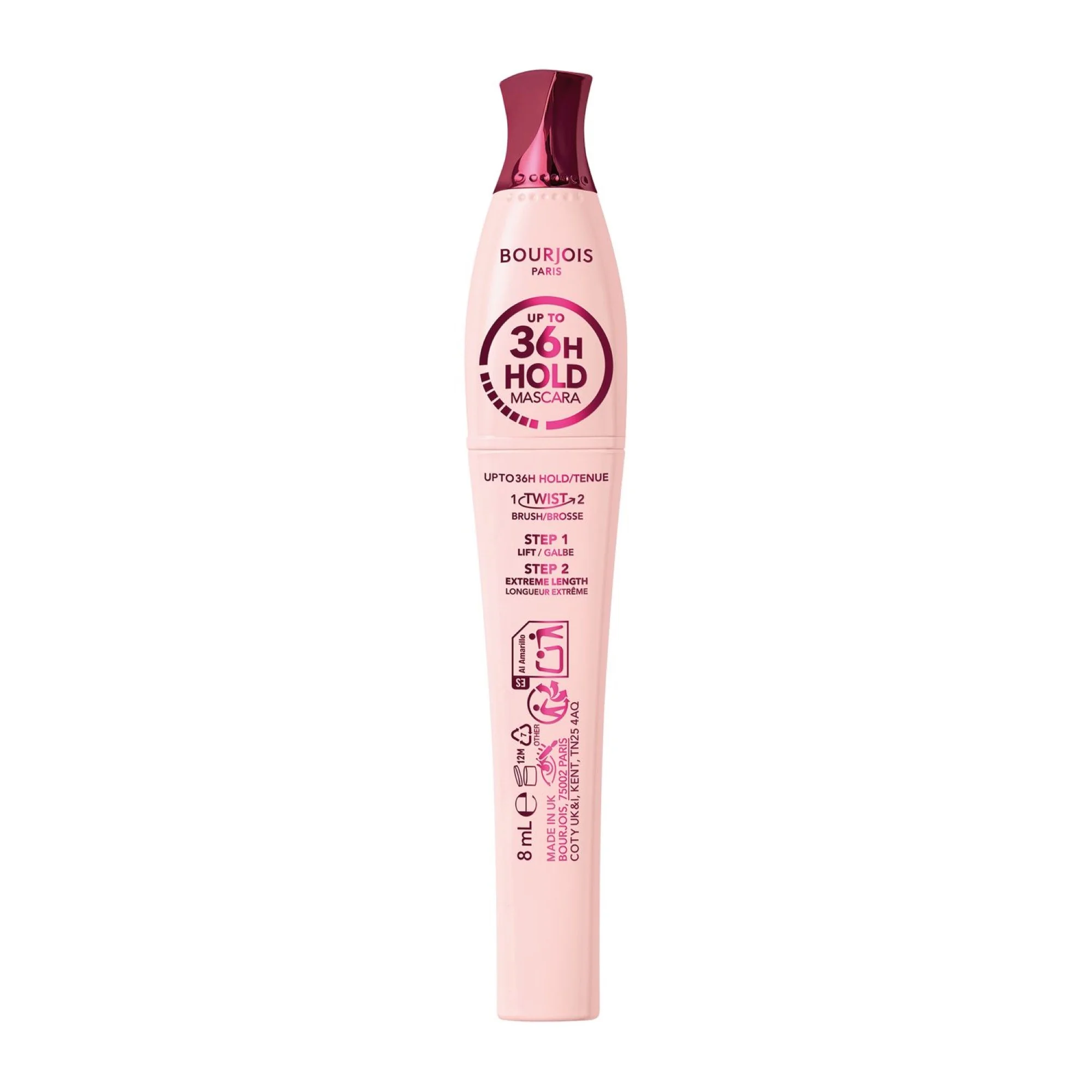 Bourjois Twist, Lift & Freeze tusz do rzęs, unoszący, wydłużający,  8 ml