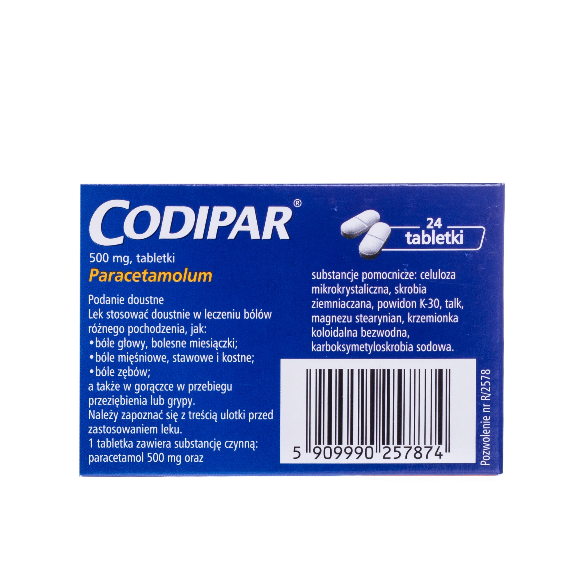 Codipar Codipar, lek przeciwbólowy i przeciwgorączkowy, 24 tabletki | drmax.pl