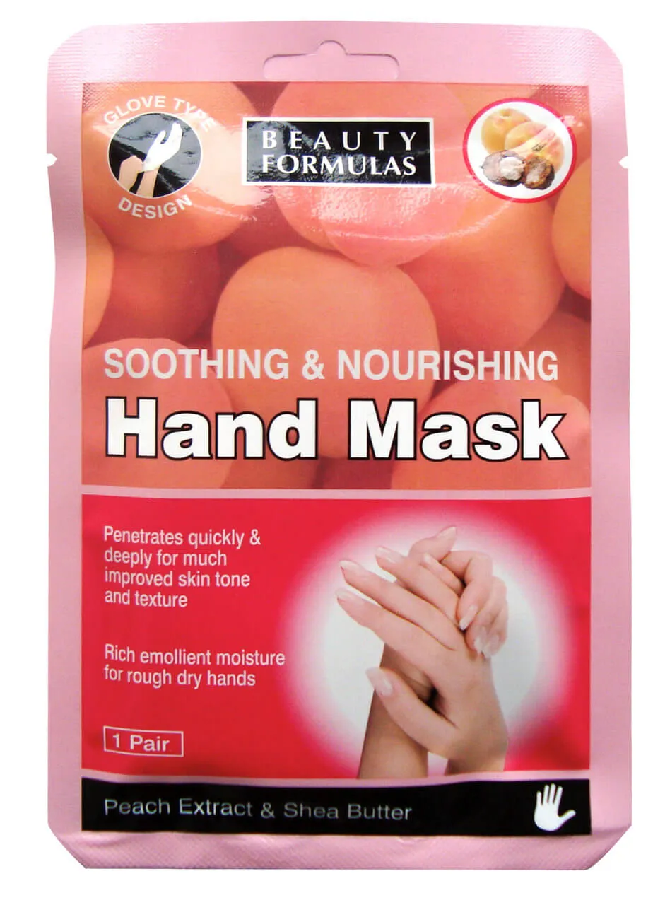 Beauty Formulas, odżywczo-kojąca maska na dłonie, 1 para