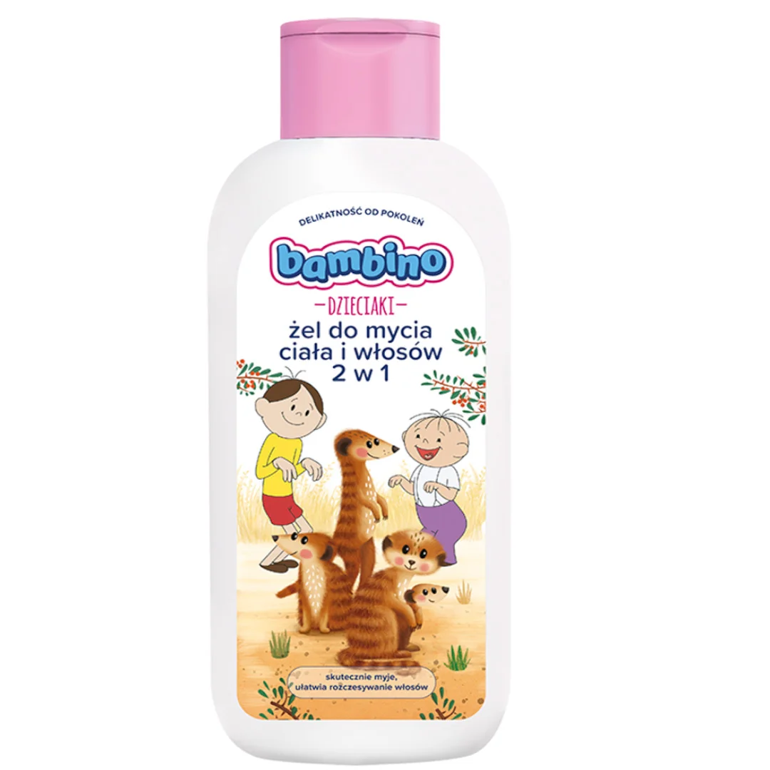 Bambino Dzieciaki Surykatki żel do mycia ciała i włosów 2 w 1, 400 ml