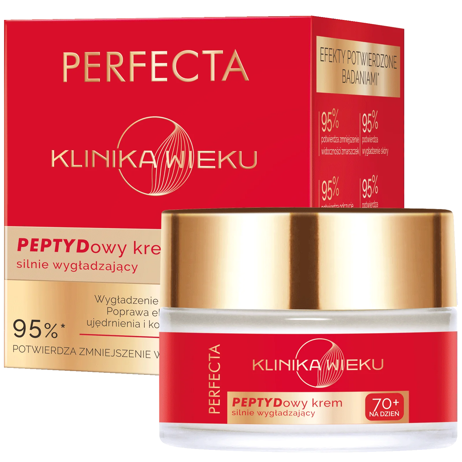 Perfecta Klinika Wieku peptydowy krem silnie wygładzający na dzień 70+, 50 ml