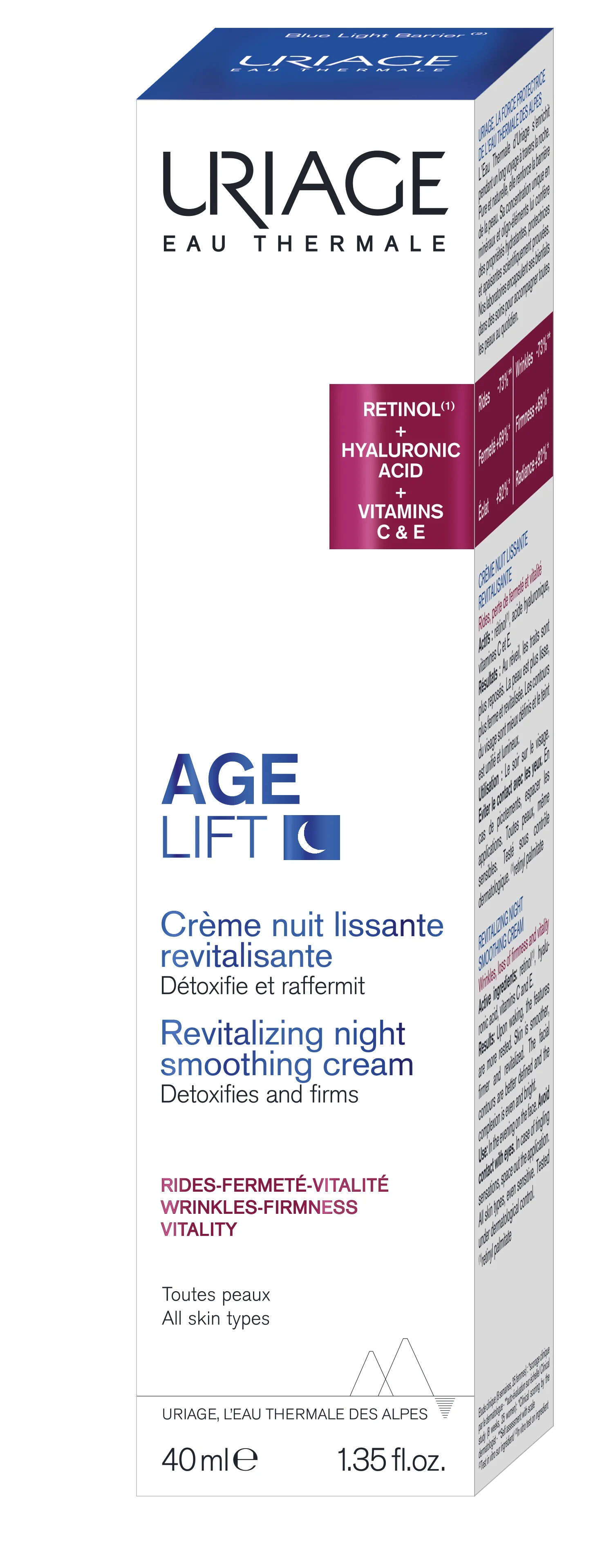 Uriage Age Lift wygładzający krem rewitalizujący na noc, 40 ml