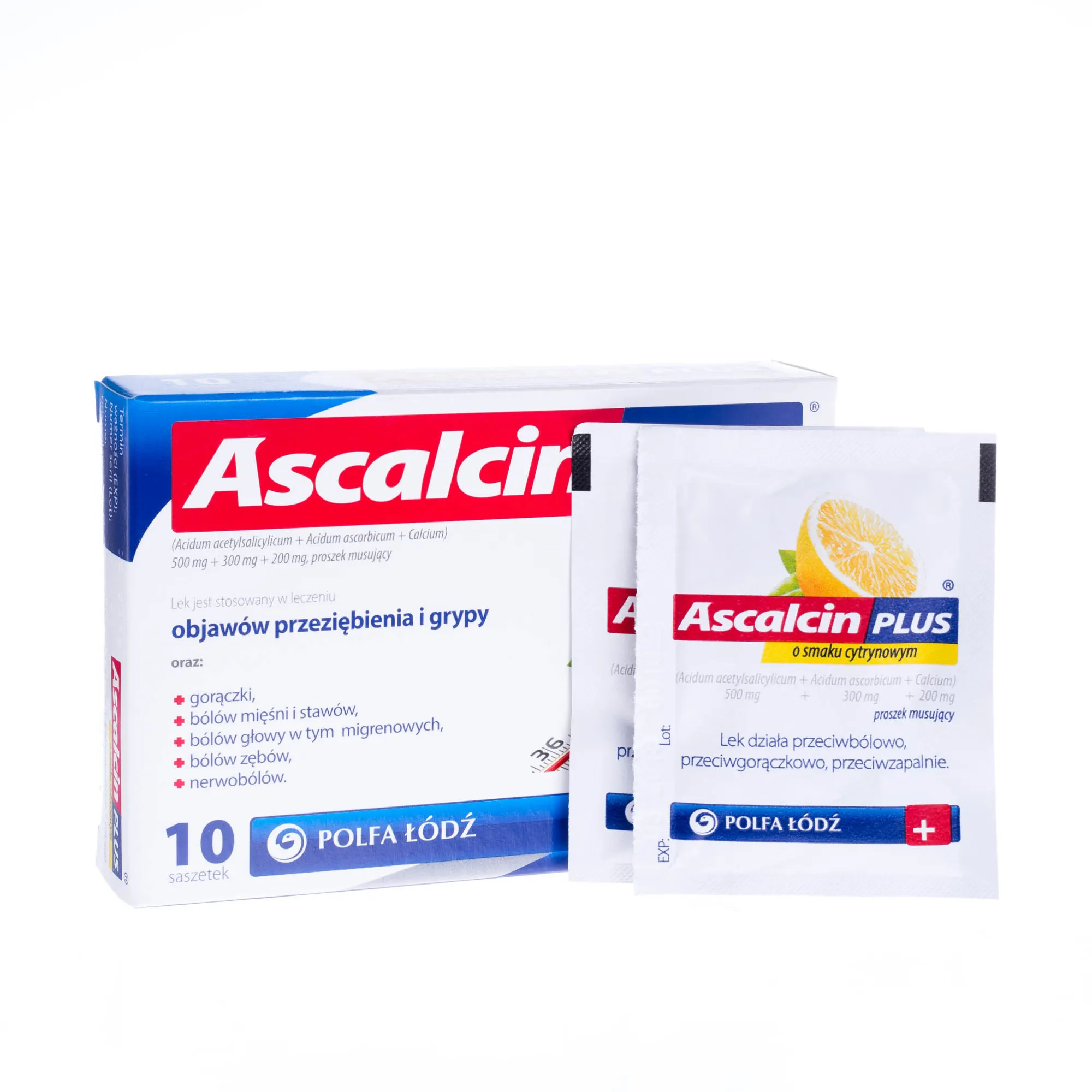 Ascalcin Plus, 10 saszetek, smak cytrynowy 