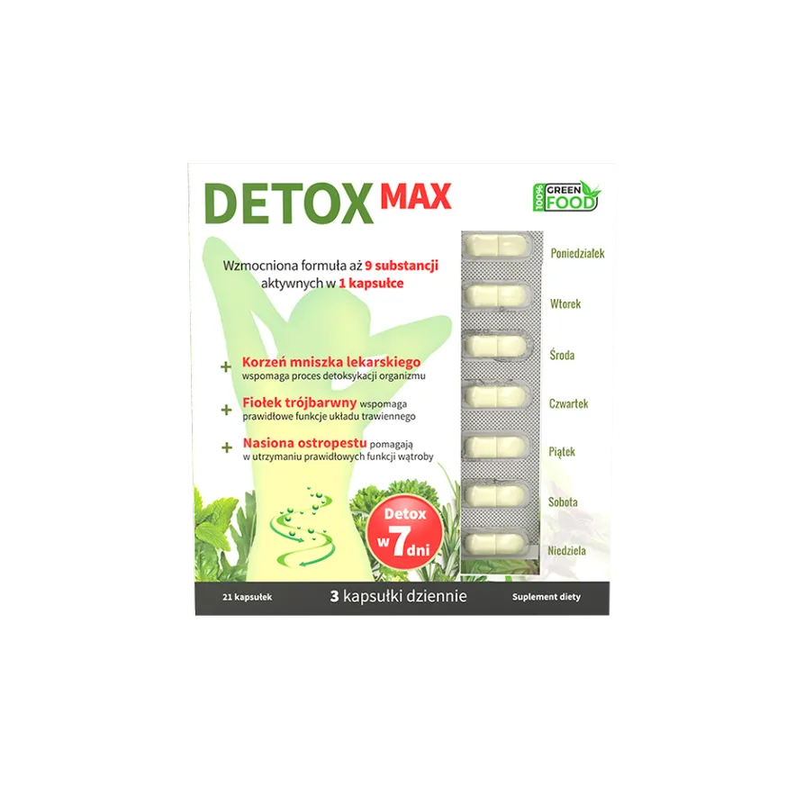 Detox Max Vegan, suplement diety, 21 kapsułek