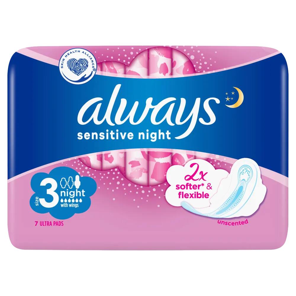 Always Ultra Night Sensitive, podpaski, 7 sztuk