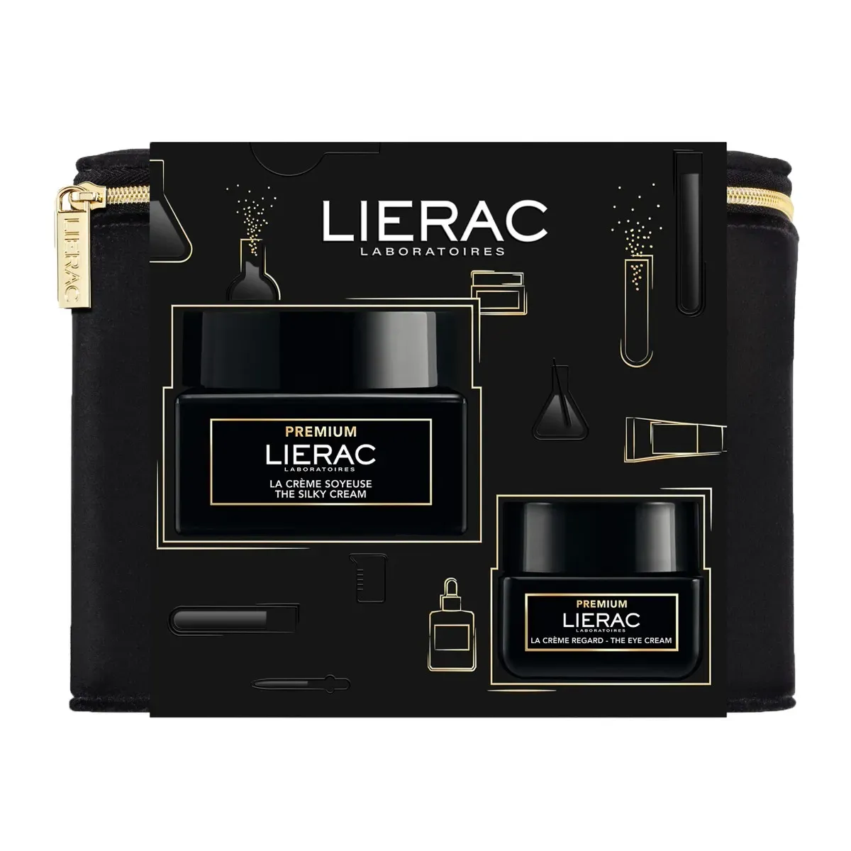LIERAC Premium zestaw krem jedwabisty, krem pod oczy absolutne działanie anti-aging, 50 ml + 15 ml