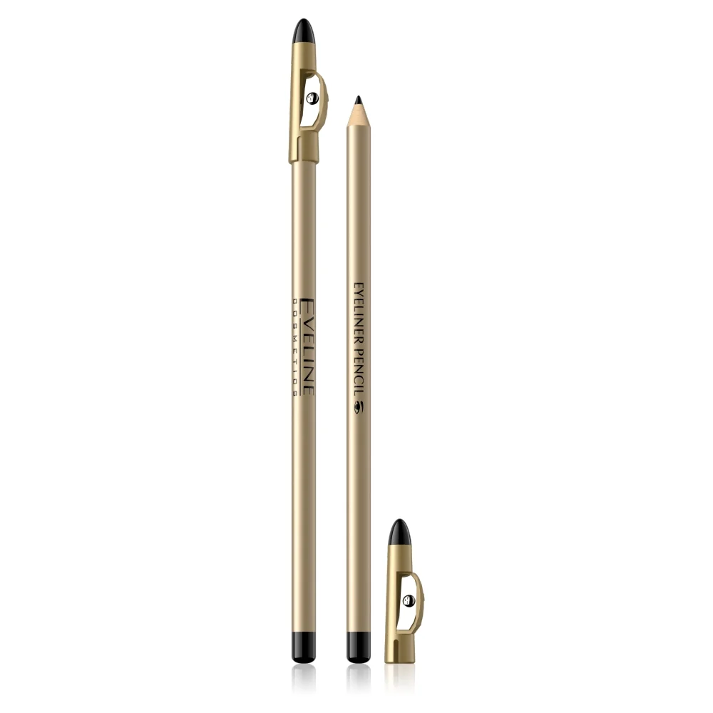 Eveline Cosmetics Eyeliner Pencil kredka do oczu z temperówką czarna, 2 g